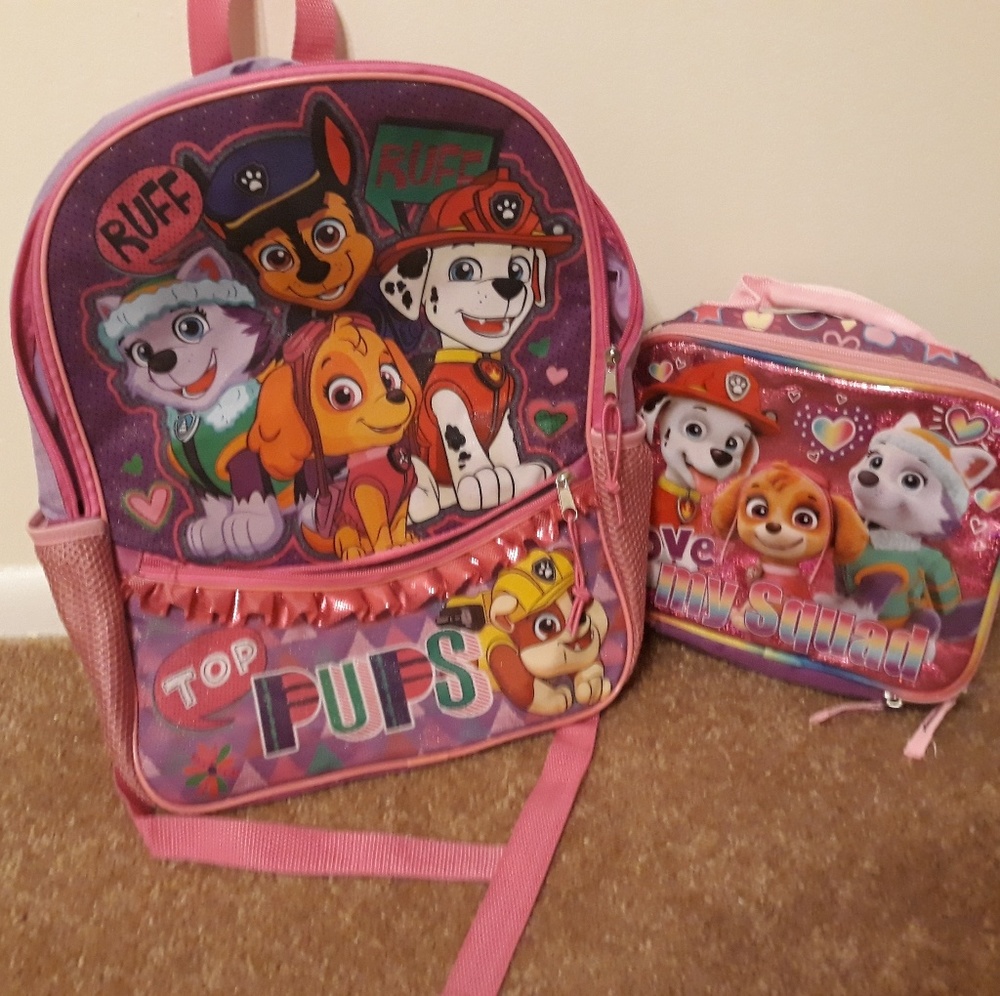 Kids paw patrol backpack and lunch bag set